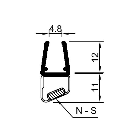 Profil mit Magneteinlage