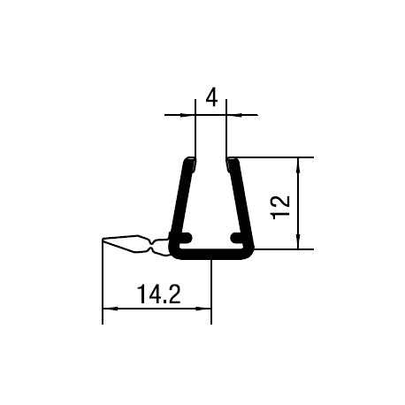 Vertical sliding door profile