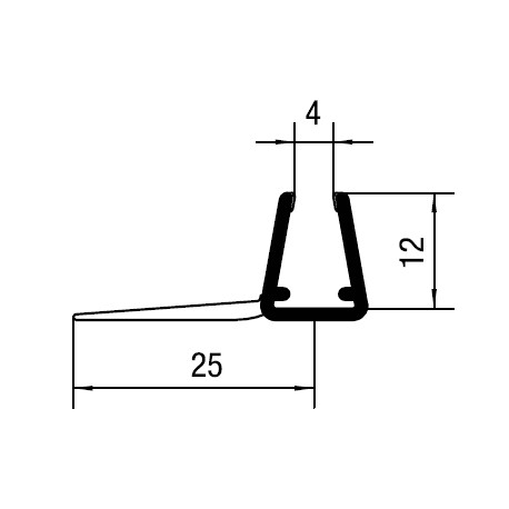 Vertical sliding door profile