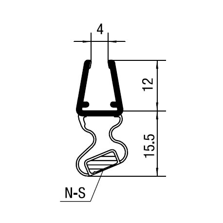 Türdichtprofil mit Magneteinlage