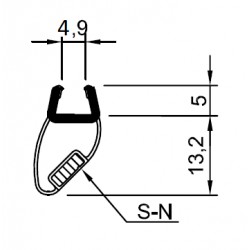 Türdichtprofil mit Magneteinlage